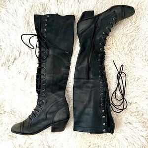 Jeffrey Campbell Black Lace Up Boots